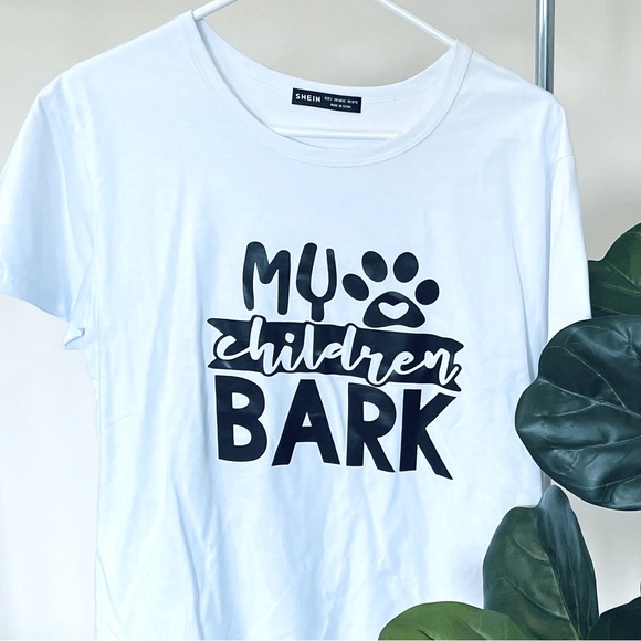 🌸3 for $30  🐶My Children Bark  T-SHIRT🐶Size L dog lovers women Summer Top - Picture 3 of 8